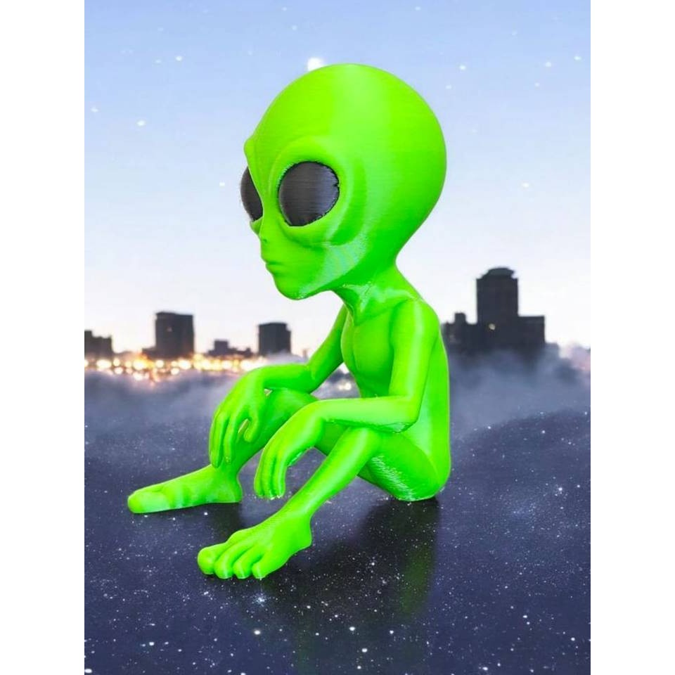 Boneco ET  Extraterrestre Alienígena Decoração 3D 11,5 Cm