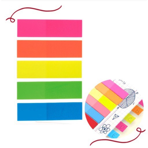 Bloco Adesivo Marcador de Páginas 5 Cores Neon Reto MASTERPRINT