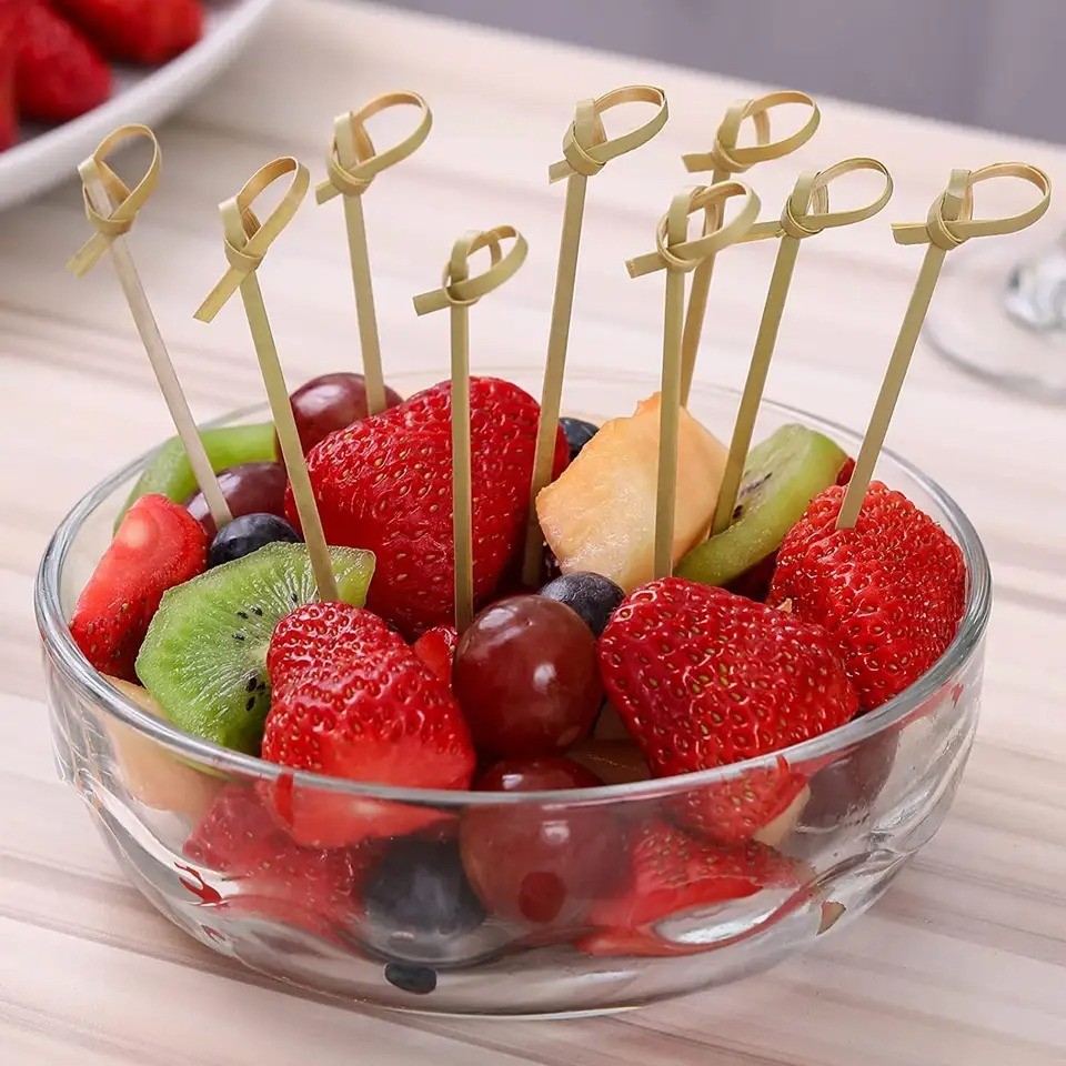 Kit 200 Palitos Para Petisco Aperitivo De Bambu 9cm Decorado