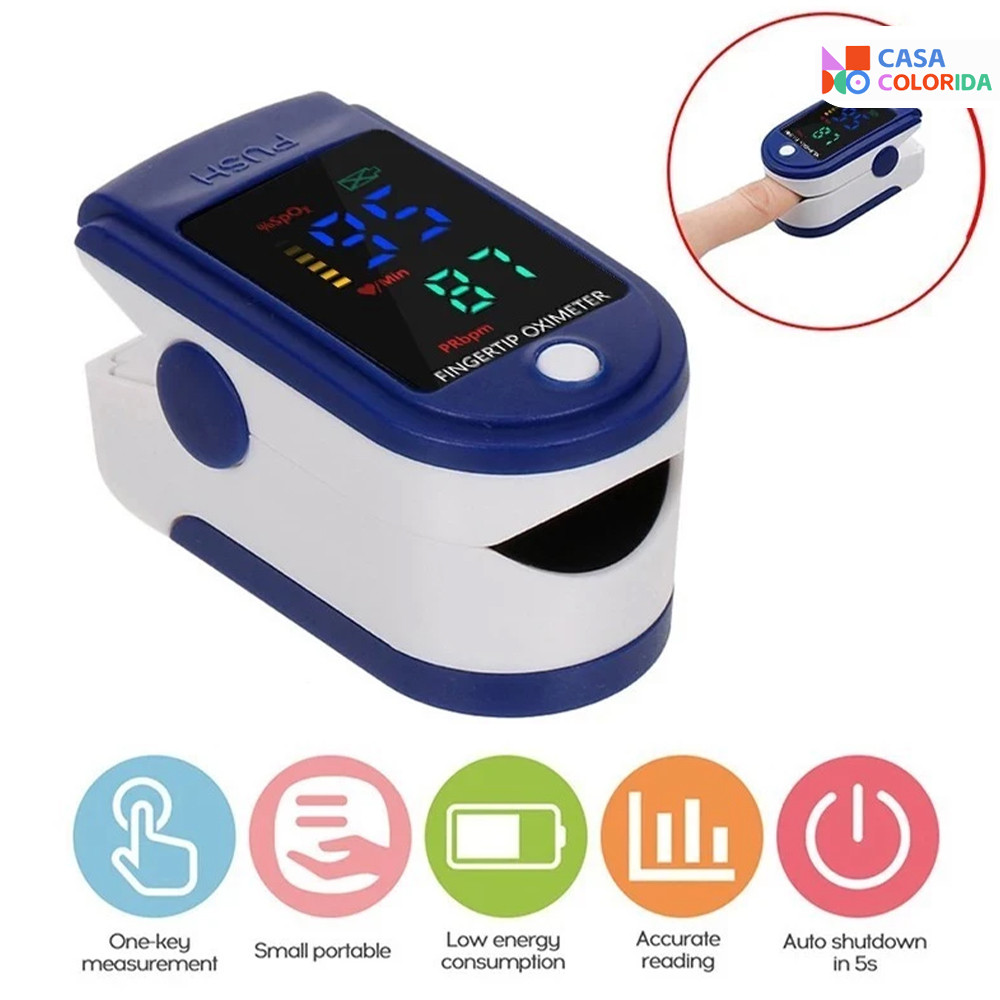 KIT2 Oxímetro Portátil para Dedo - Medidor de SPO2 e Frequência Cardíaca