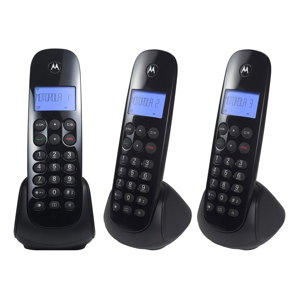 Telefone sem Fio + 2 Ramais MOTO700-MRD3 Preto Motorola