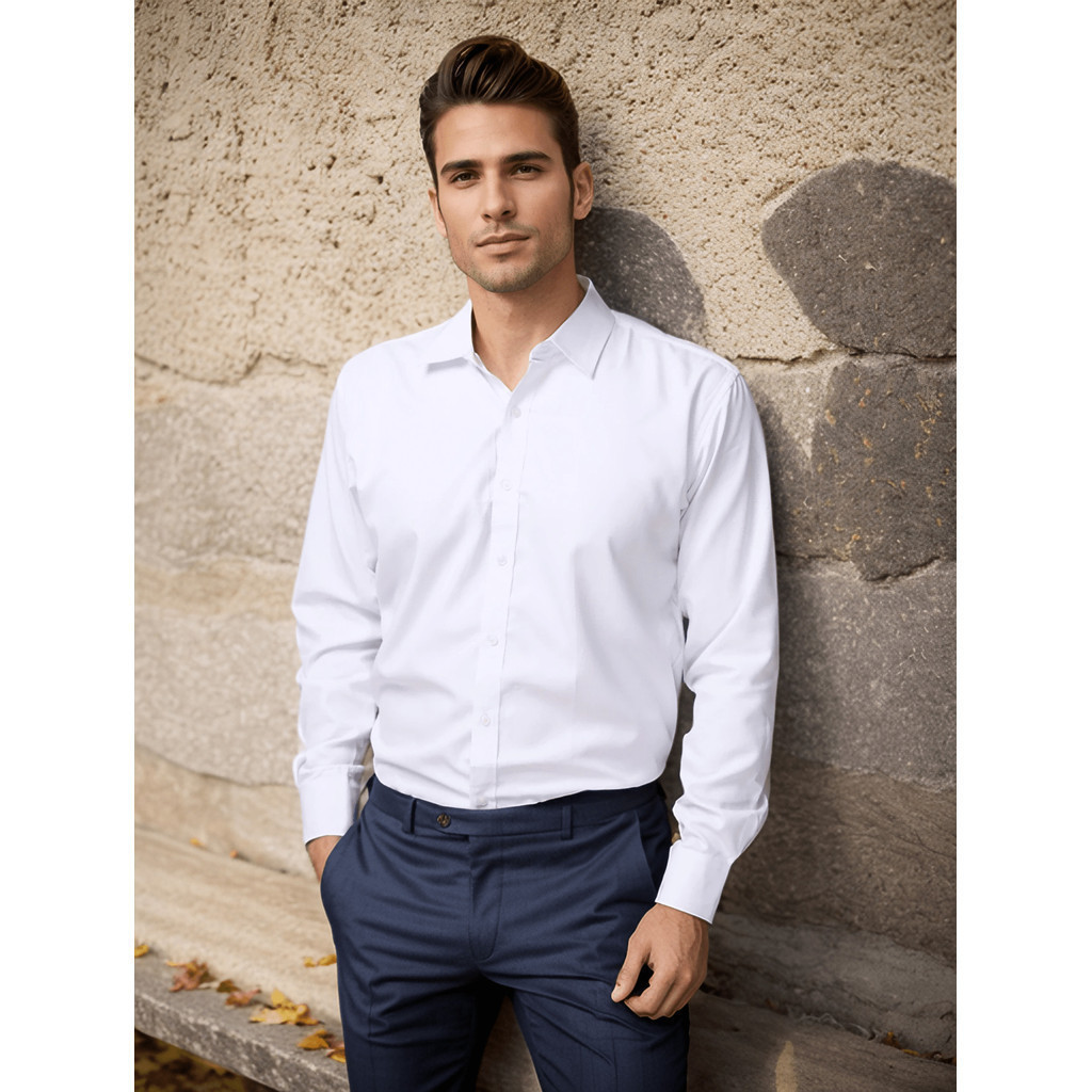 Camisa Social Masculina Manga Longa Spandex