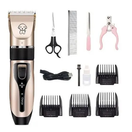 Kit Máquina Para Tosar Pet + Pente + Lixa + Tesoura, Máquina Profissional Para Cachorro & Gato
