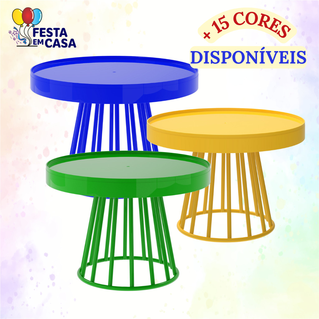 Boleira Roma 23cm com Pé Estilo Aramado – Diversas Cores – Festplastik