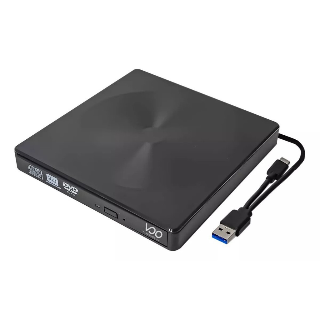 Leitor E Gravador De Cd E Dvd Externo USB 2.0/3.0 + Tipo-C,slim