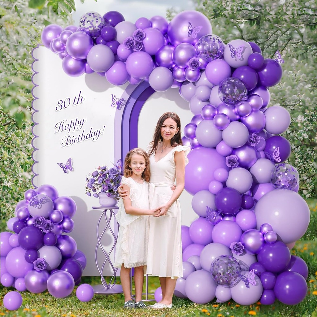 Balão Bexiga Liso Balões Kit 145 Peças Aniversário Festas Para Criança Meninos Meninas M1012-ROXO