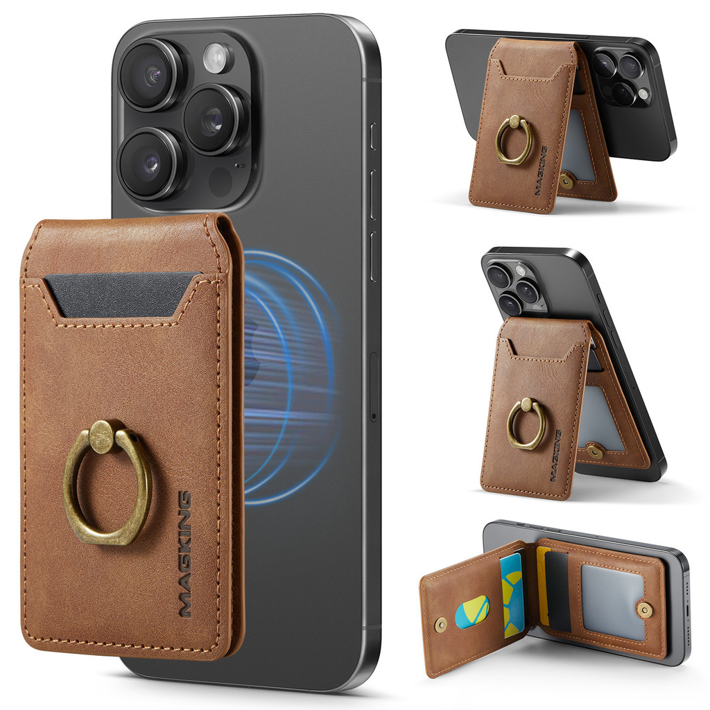 Carteira De Cartão Magnética Com Suporte De Metal Para Telefone Magnético | RFID Protegido