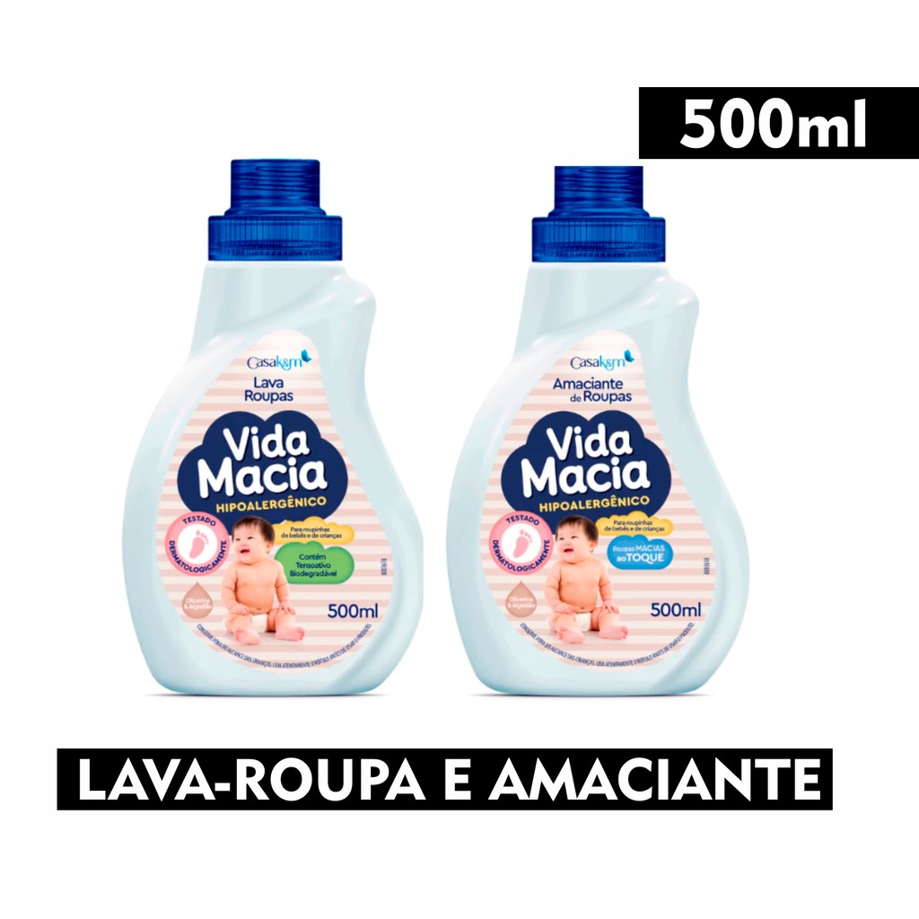 Kit Vida Macia Lava Roupas e Amaciante Camomila Bebe Bebê 500ml Opções de Kit Promoção