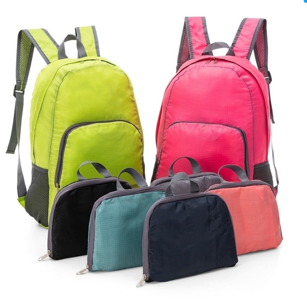 Mochila de Nylon Dobrável 25 Litros Viagem Impermeável bosco