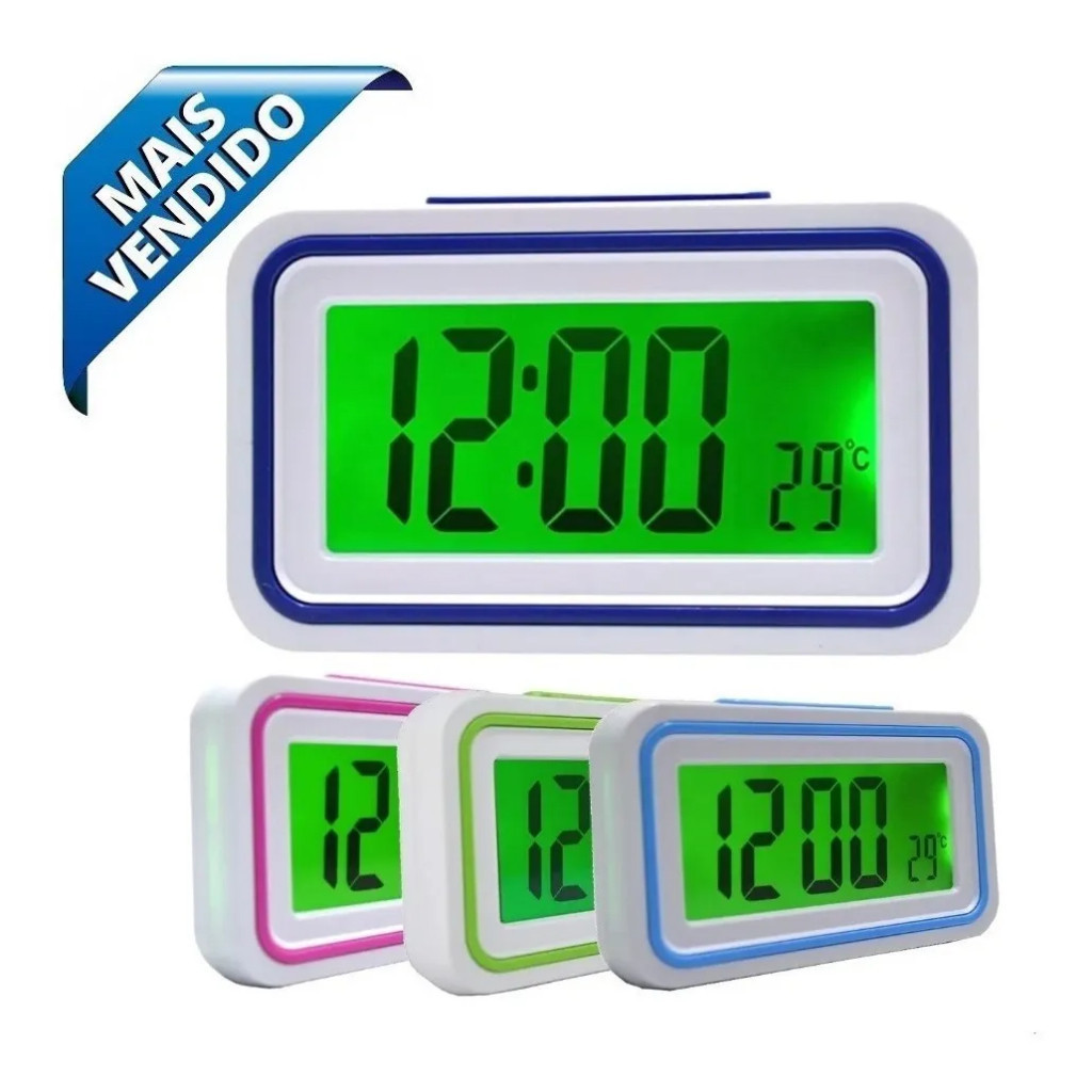 Relógio de Mesa Digital Falante Luz de fundo com Despertador Fala As Horas e Temperatura KK-9905