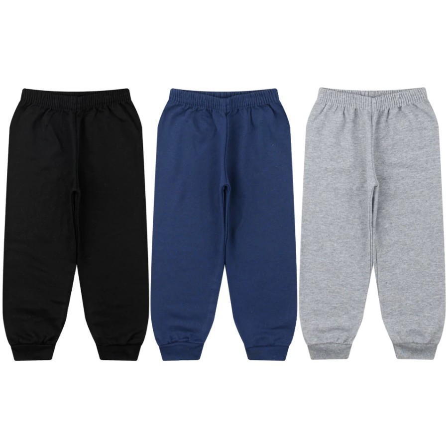 Kit 2 Calças de Moletom Infantil Unissex Inverno - Calça de Inverno Peluciada/Flanelada Unissex