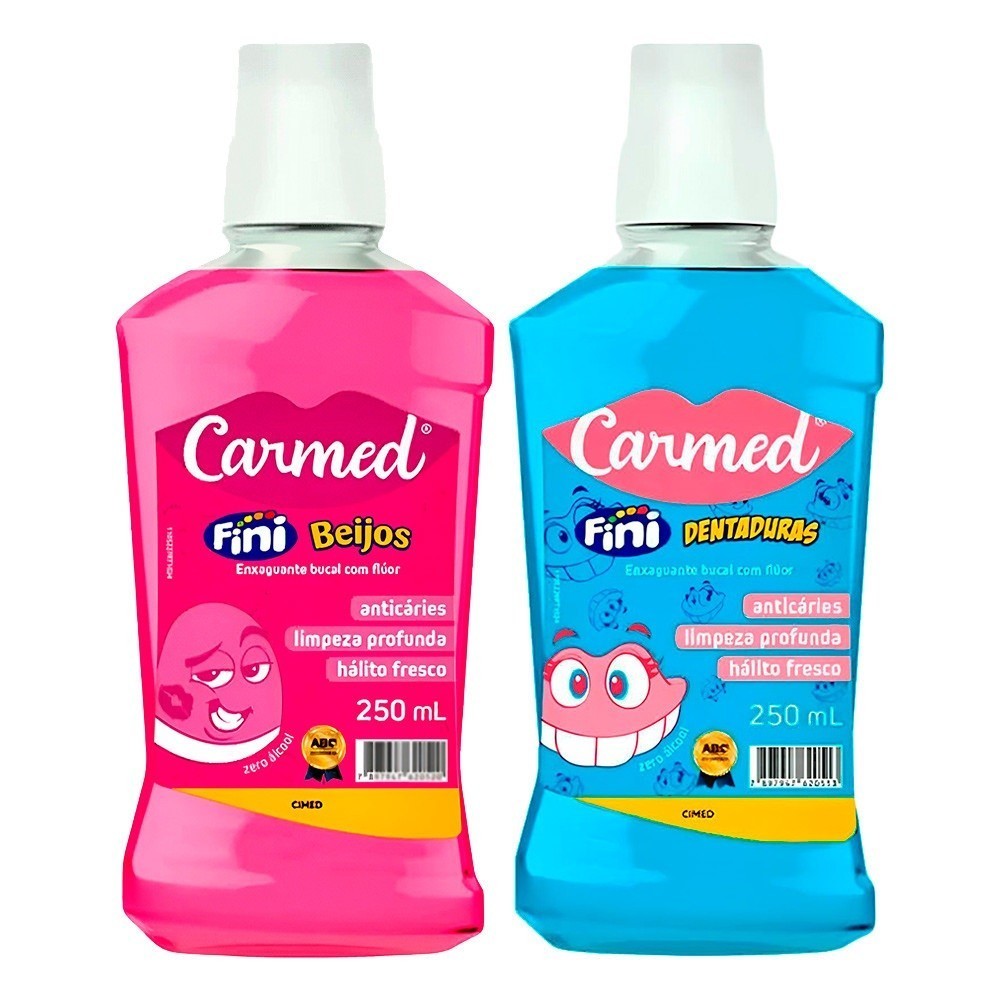 Kit 2 Un Carmed Enxaguante Bucal Fini Beijos e Fini Dentaduras 250ml - Cimed