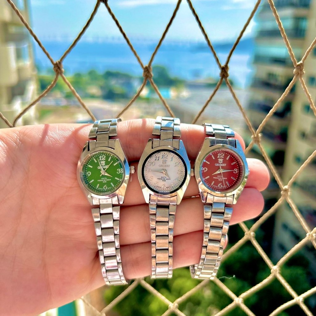 Relógio Orimet Pequeno Feminino a Prova D´Água Prata Premium Pulseira De Pulso