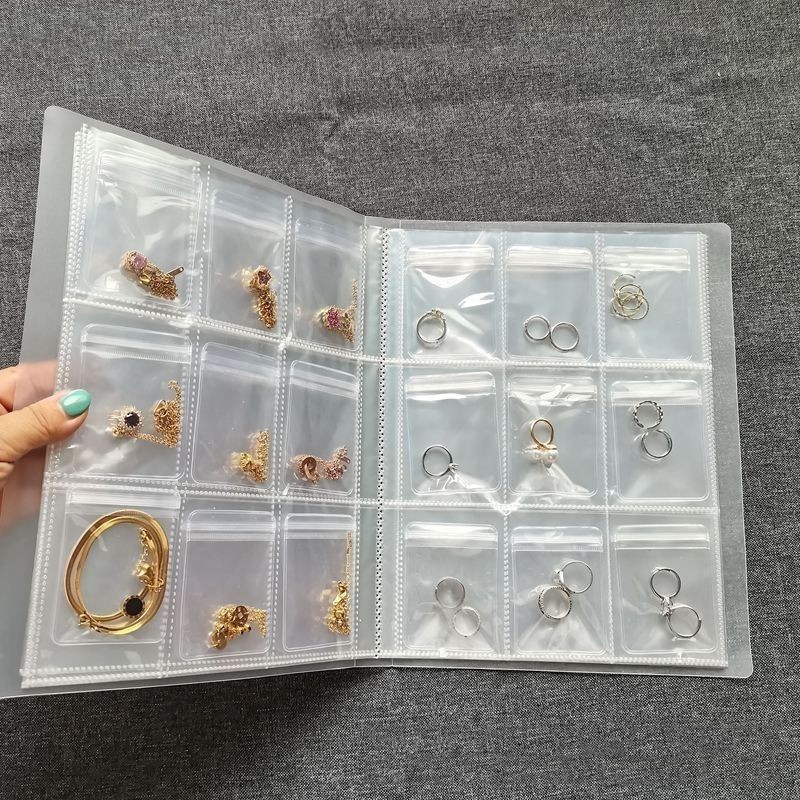 84/160 Grade Transparente Caixa de Armazenamento de Jóias Ziplock Anti-Oxidação para Anéis, Colares e Cartões