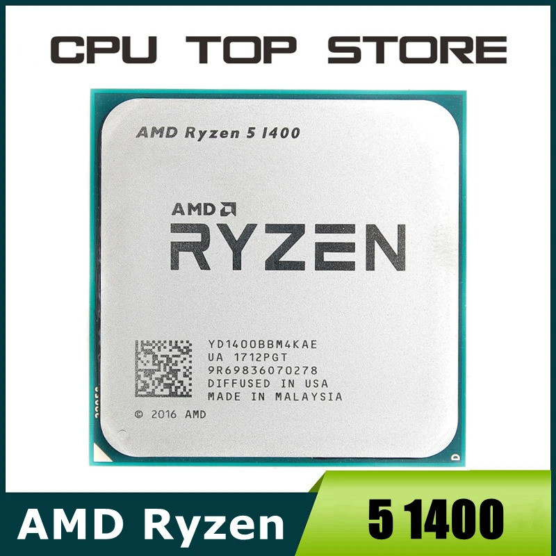 Processador AMD Ryzen 5 1400 R5 1400 3.2GHz Quad-Core YD1400BBM4KAE Soquete AM4