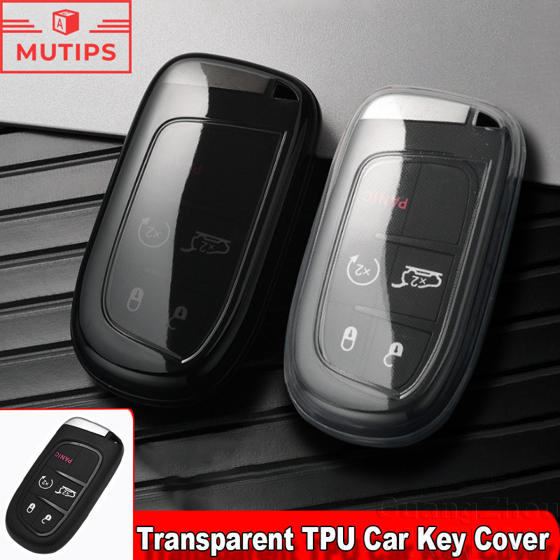 Jeep Transparente TPU Caso Chave Do Carro Capa Remota Chaveiro Escudo Protetor Para Renegado Compass Wrangler JK Willys 