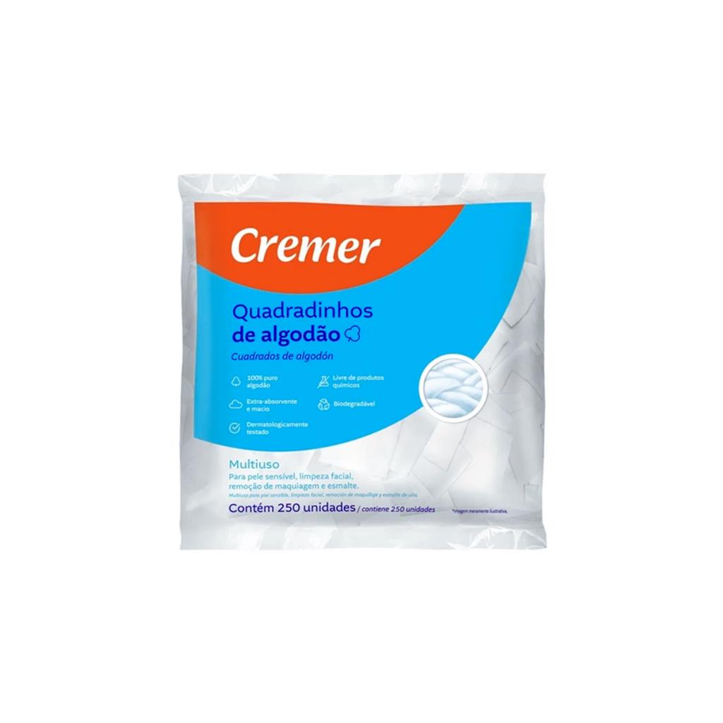 QUADRADINHOS DE ALGODAO C/250 CREMER