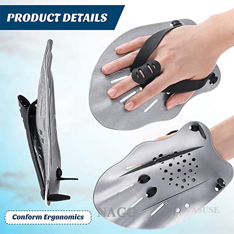 NAGO Luvas De Natação Ajustáveis Cama De Mão Flippers Para Homens Mulheres Kids