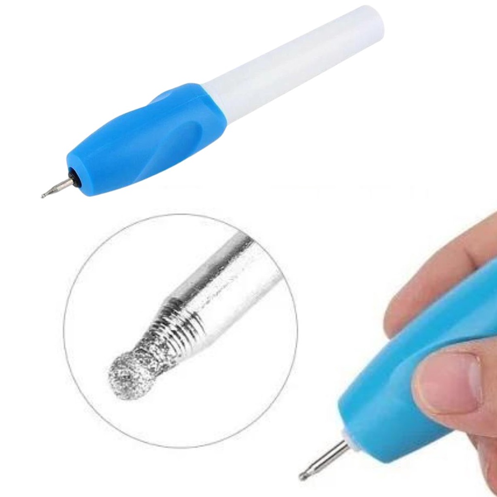 Caneta Gravador de Metais Vidro Madeira Joias Elétrico com 1 Ponteira Gravadora Plástico Metal Inox