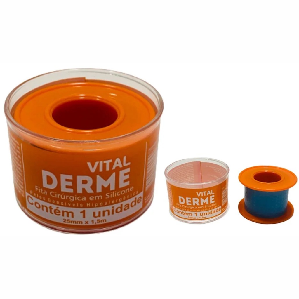 Fita de Silicone Cirúrgica 2,5cm x 1,5m Vitalderme