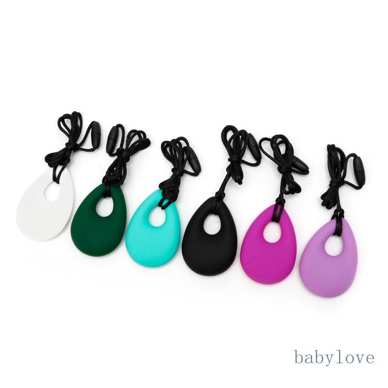 Silicone Teardrop Pendant Baby Teething Necklace Teether Sensory Chewing