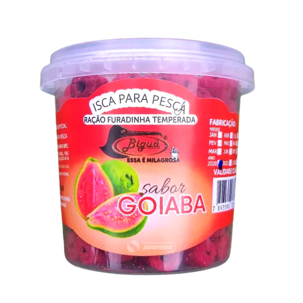 Ração Furadinha de Pesca Pesqueiro Tambaqui Goiaba 90g Biguá