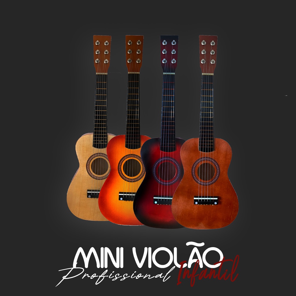 Violão Infantil Semi Profissional Com Cordas Em Aço Mini Violão Criança Menino Menina