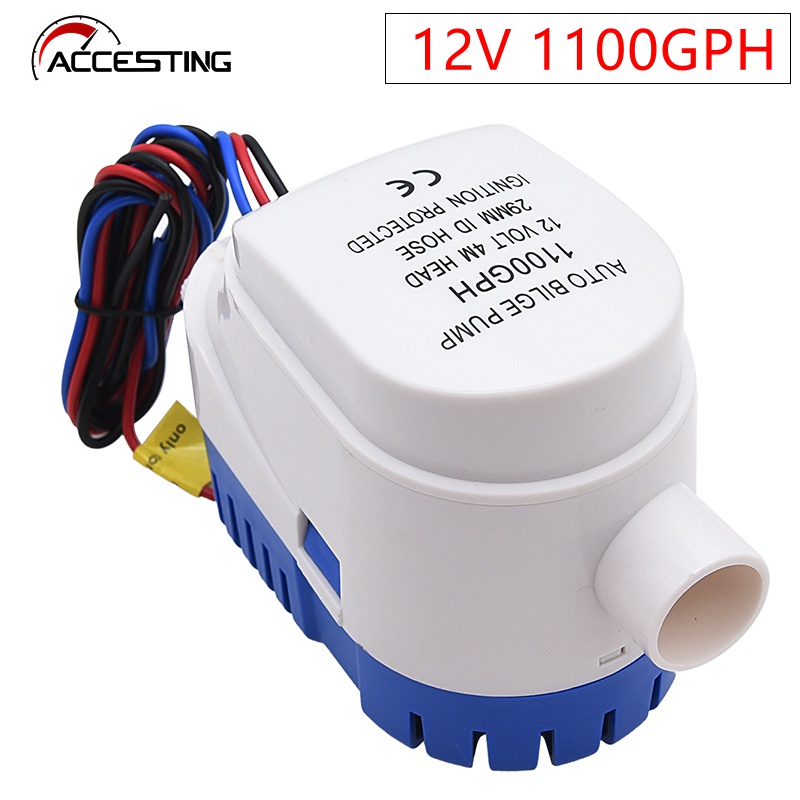 Novo 1100GPH 12V Bomba Submersível Automática De Porão Água De Para Barcos Marítimos