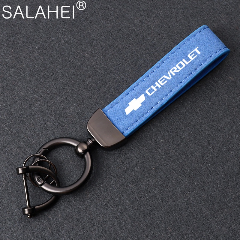 Chaveiro De Carro Anti-Perda Camurça Metálico Pendurado Para Chevrolet Colorado Cruze Spark Captiva Malibu Trax Aveo