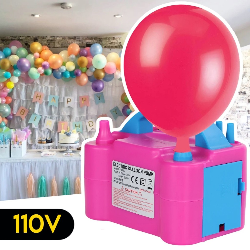 Inflador Compressor Balão Bexiga 2 Bicos 110V Festa Aniversário Evento Casamento Decoração 600W
