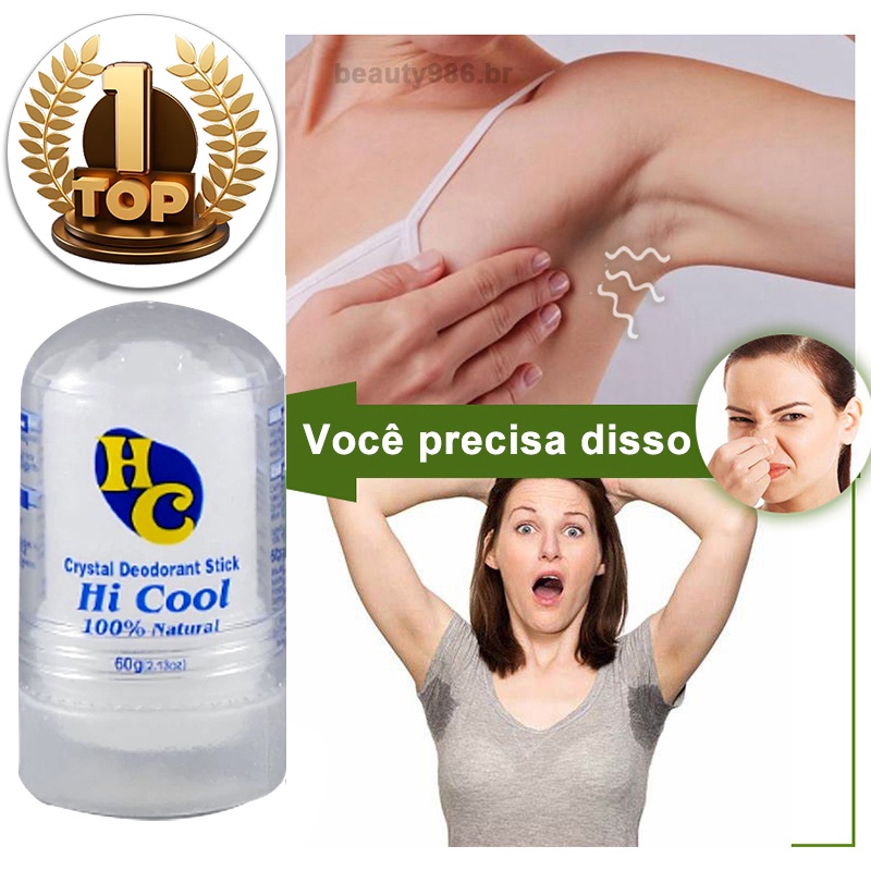 Desodorante Natural Pedra Sal Cristal 60g Unisexo Oi Frio