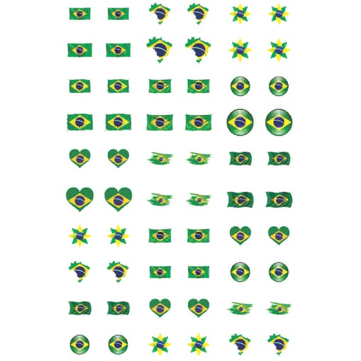 60 adesivos de unha 3D Brasil PRÉ PRONTO - 795-2