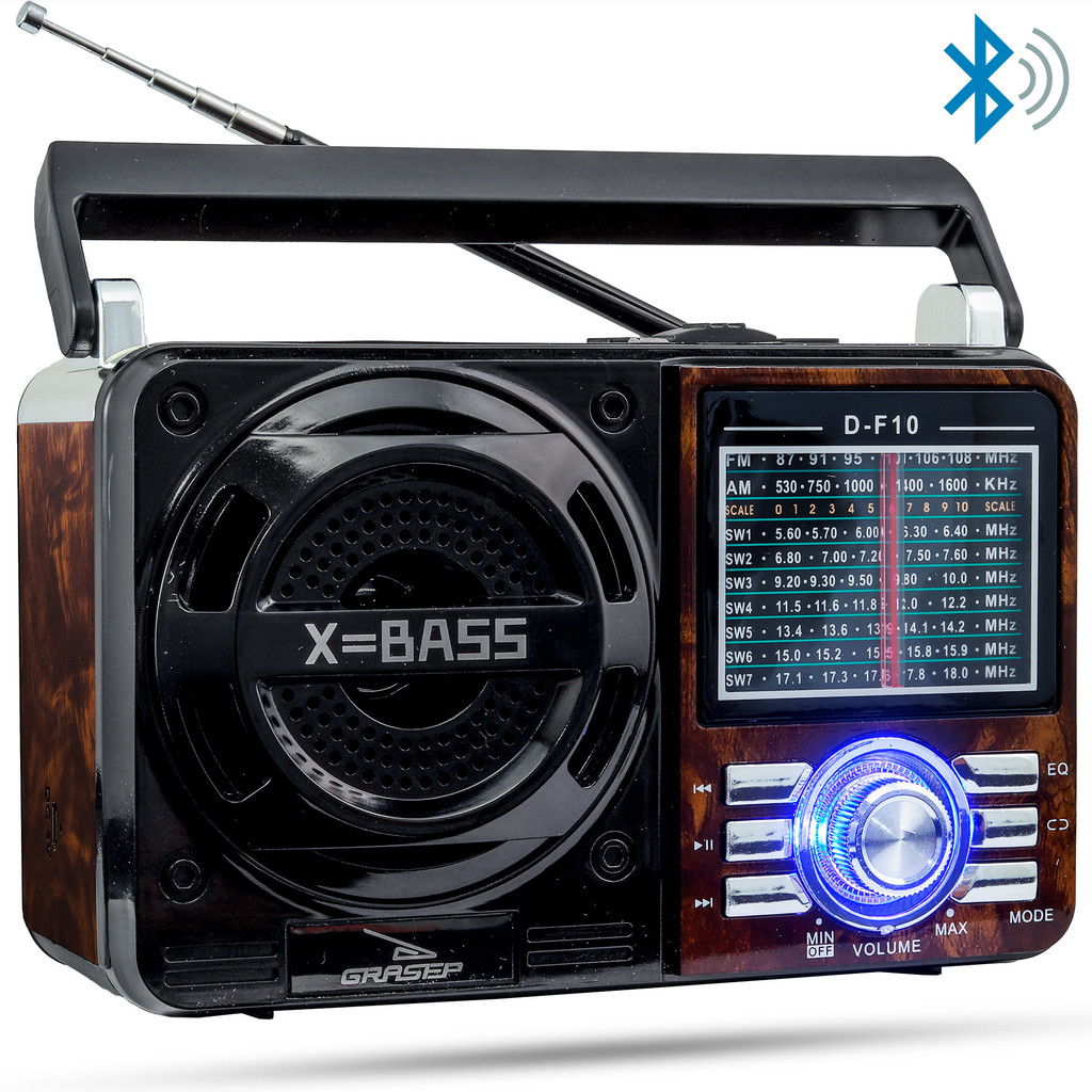 Rádio Retrô Bluetooth Vintage Am Fm Analógico Aux P2 Pen Drive MP3 Usb
