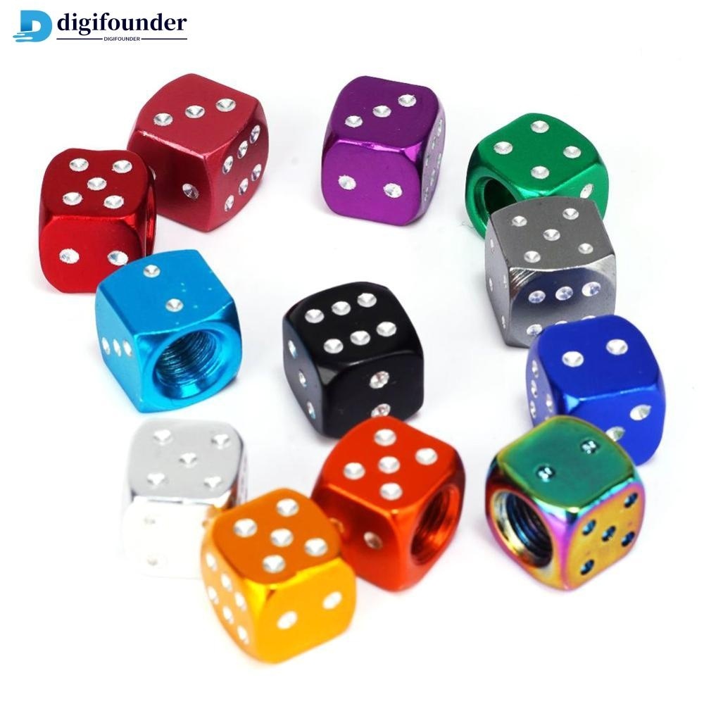DIGIFOUNDER 4Pcs Pneus De Alumínio Para Roda De Dados De Carro Com Haste Válvula Aérea De Tampa De Pó Bicicleta De Motocicleta C4N3