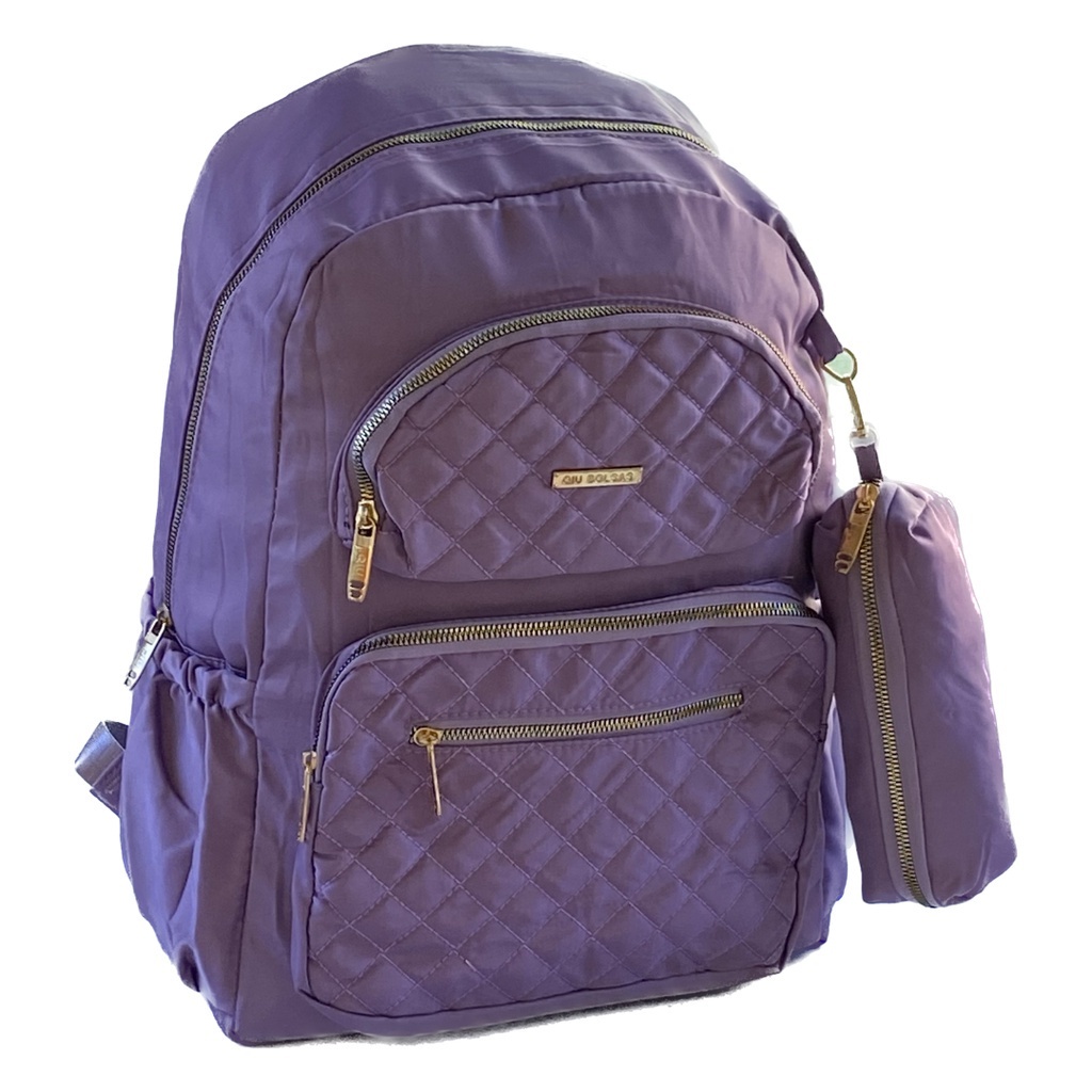 MOCHILA Femenina com Grande CAPACIDADE e Varios DIVISORIOS e ESTOJO de Lapis codigo 1281-70