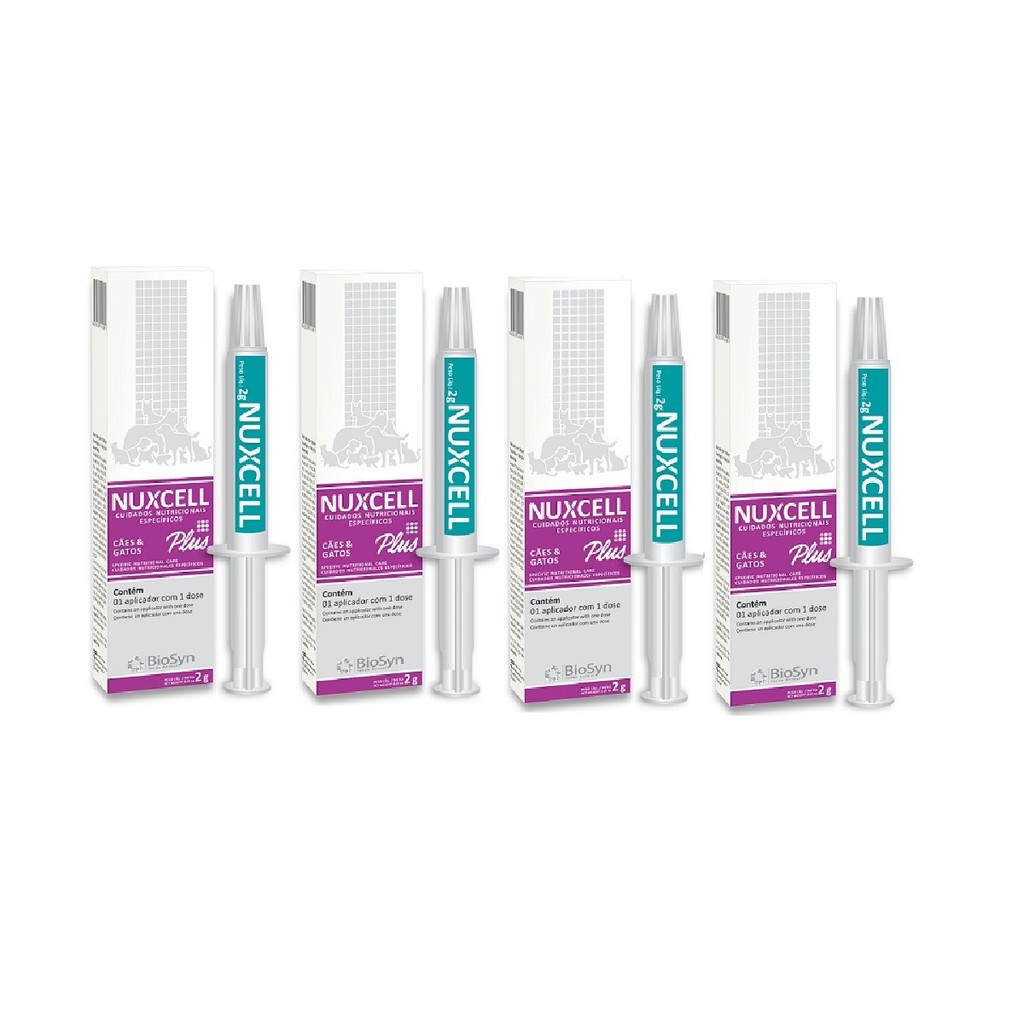 Kit 4 Nuxcell Plus Imunidade Suplemento Vitamínico Biosyn 2g