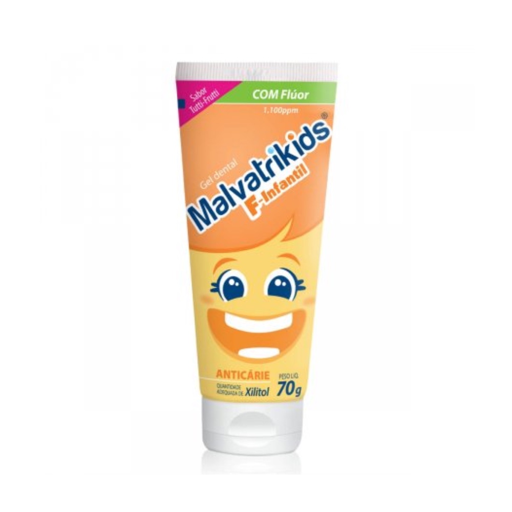 Gel Dental Malvatrikids F-Infantil Anticárie Tutti-Frutti com 70g