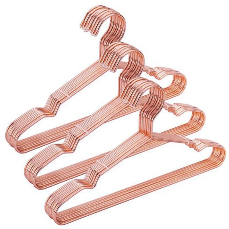 Kit 10 Cabides Adulto Cor Rose Gold Arame Metal Tintureiro Primicias P.HQ