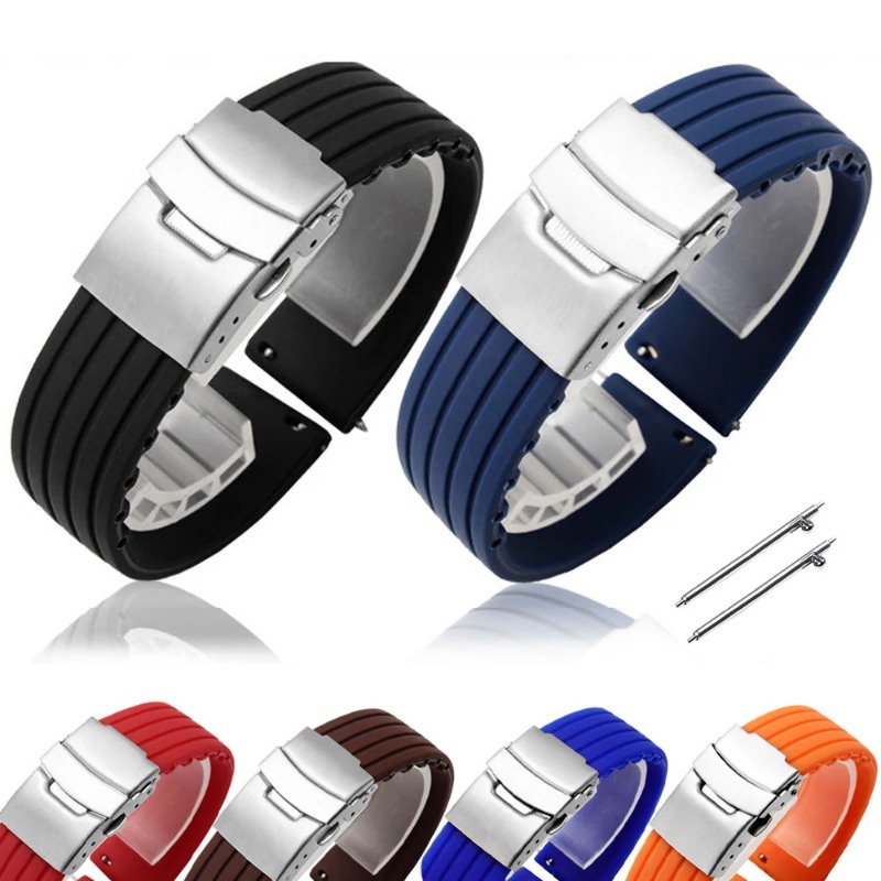 Pulseira De Silicone Para Relógio 18mm 20mm 22mm 24mm Reposição Universal Samsung Galáxia 6 5 4 3 Frontier Classic Huawei GT4 GT3 GT2 Acessórios