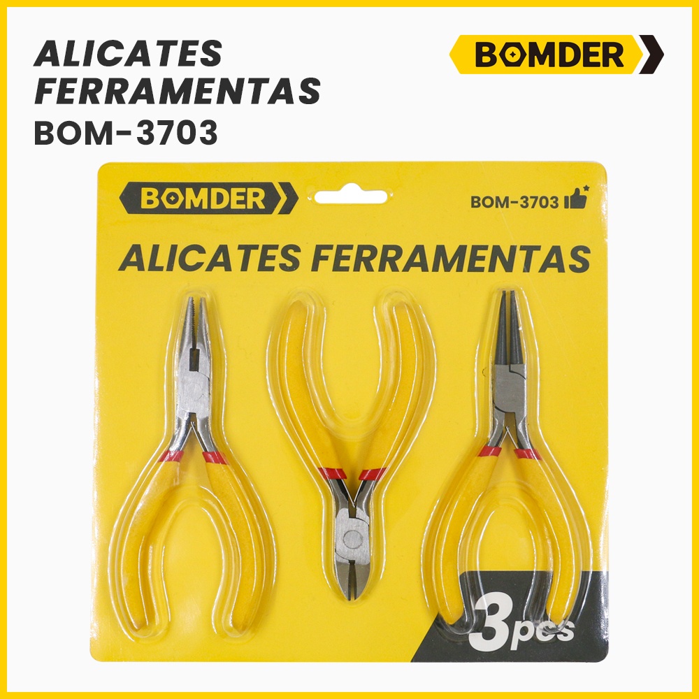 Kit 3 Alicates Corte Eletrônica Artesanato Bijuterias Bico BOMDER