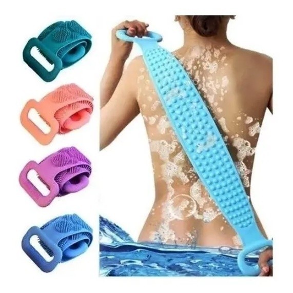 Esponja Silicone Massageadora Escova Banho Premium Lava Corpo Todo Bucha Esfoliação