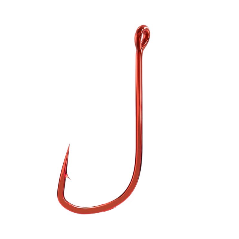 100pcs/bag Anzóis De Pesca Vermelhos Com Olho Isca Viva Aço Alto Teor De Carbono Mosca De Anzol