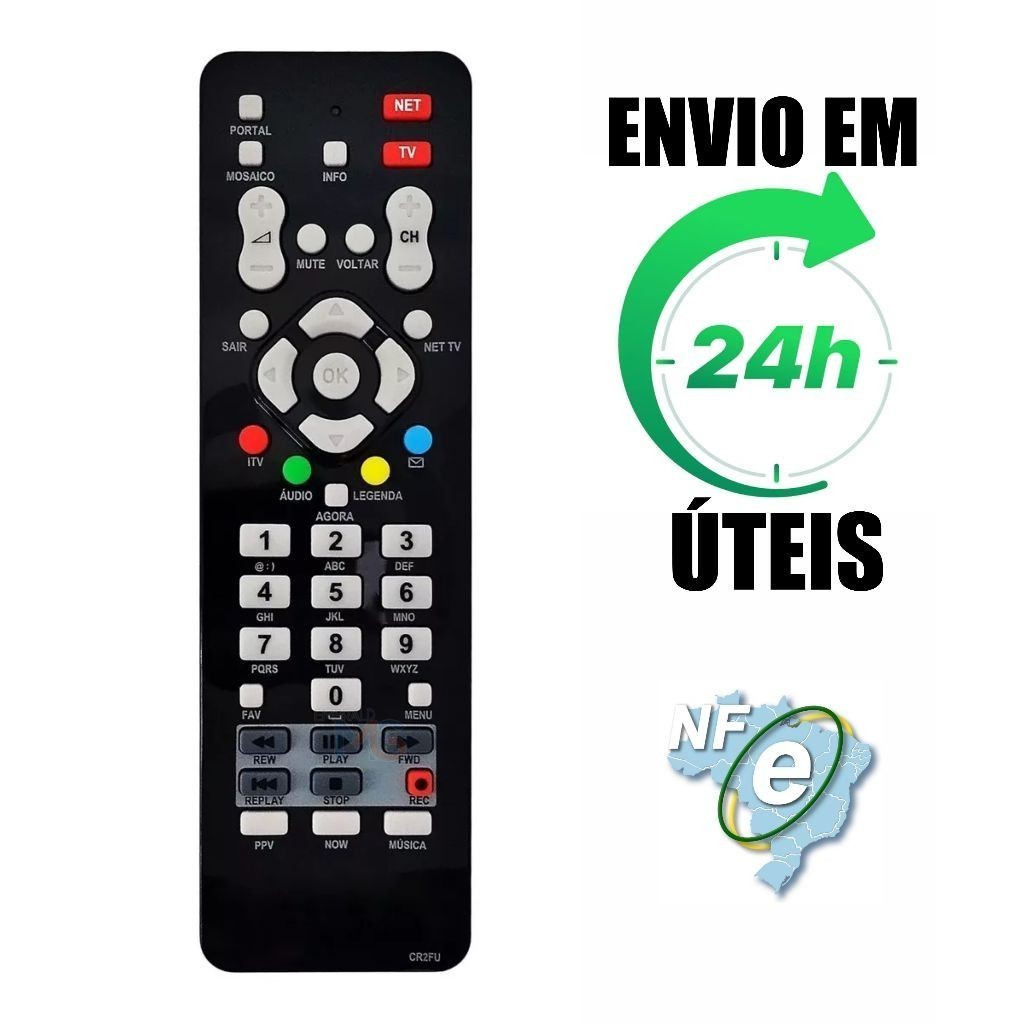 Controle Remoto para NET Claro Tv Digital HD Compatível Cr2fp Cr2fu