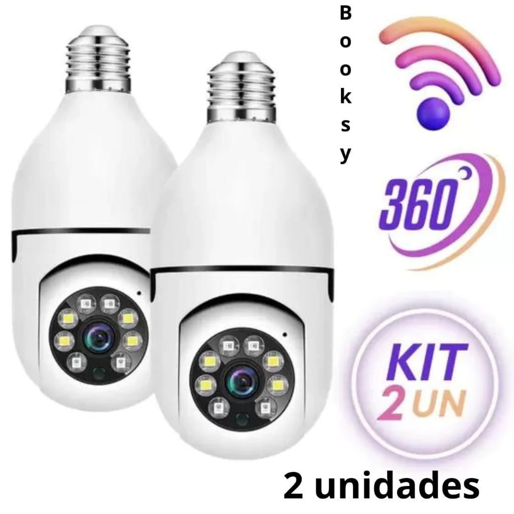 Kit Câmera Segurança Prova D'água Infravermelho Lâmpada Sem Fio Wifi - Yoosee