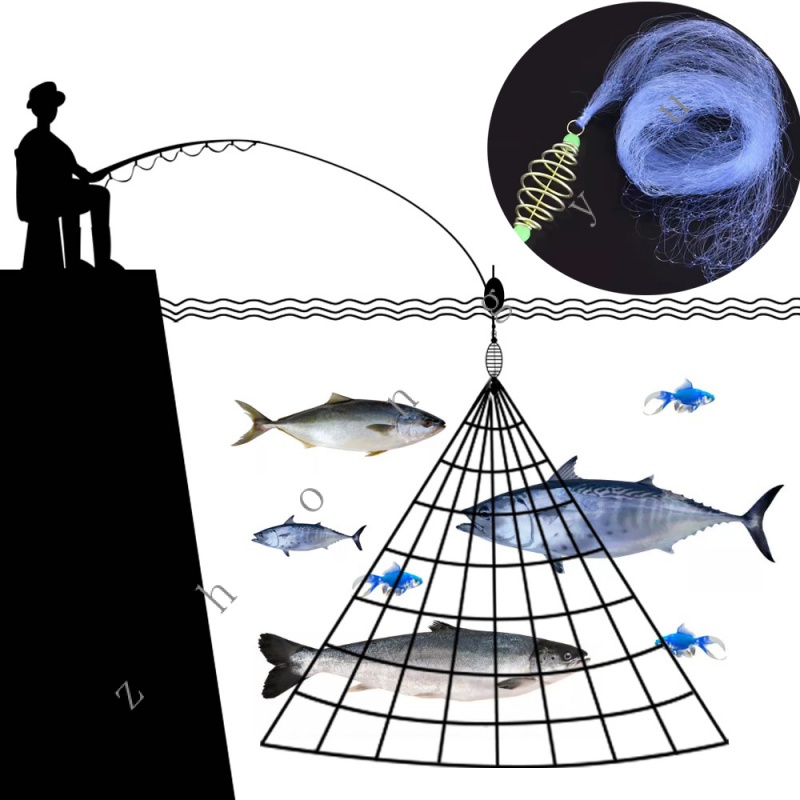 Rede de Pesca Overlord Rede de Pesca Projeto de Contas Luminosas, Isca de Lagostim Rede de Pesca Explosão Anzol Mola Gaiola de Pesca Rede de Pesca Pegajosa Rede de Pesca Explosão, Reboque de Pesca Rede de Pesca Simples Anzol Vazio Rede de Pesca