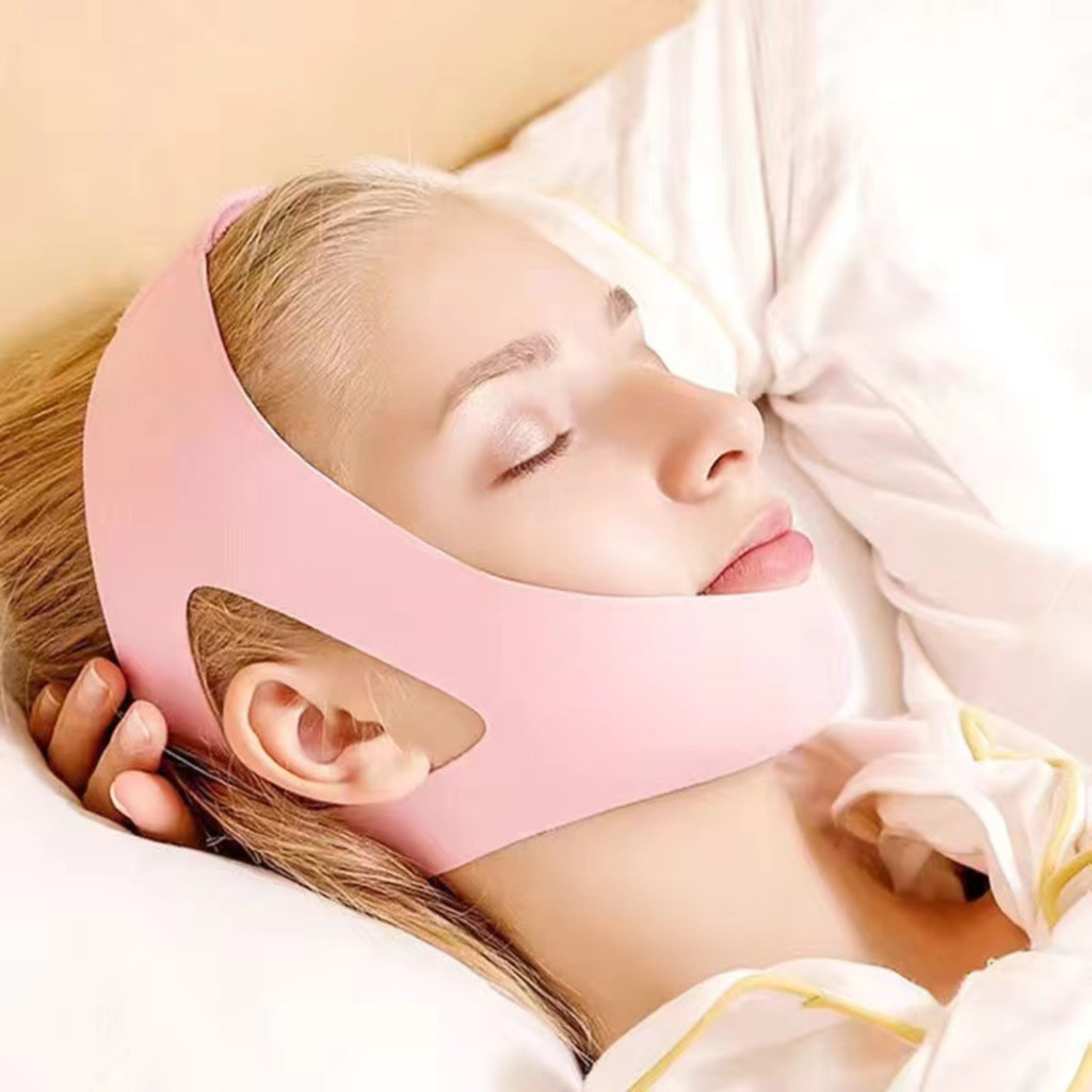 Cinta Queixeira Anti Ronco Apneia Neoprene 3 Ponta Rosa