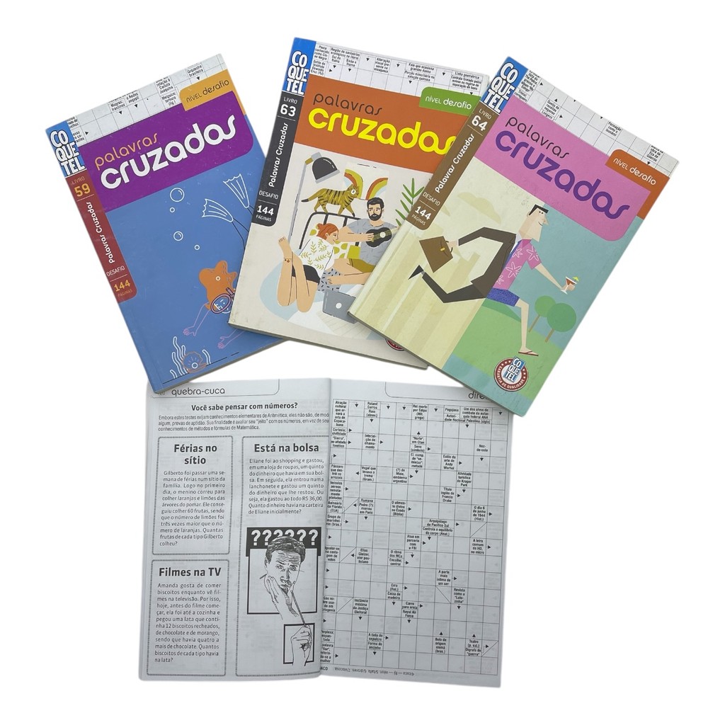 Combo Coquetel Palavras Cruzadas Nível Desafio - 04 unidades - Edição 300