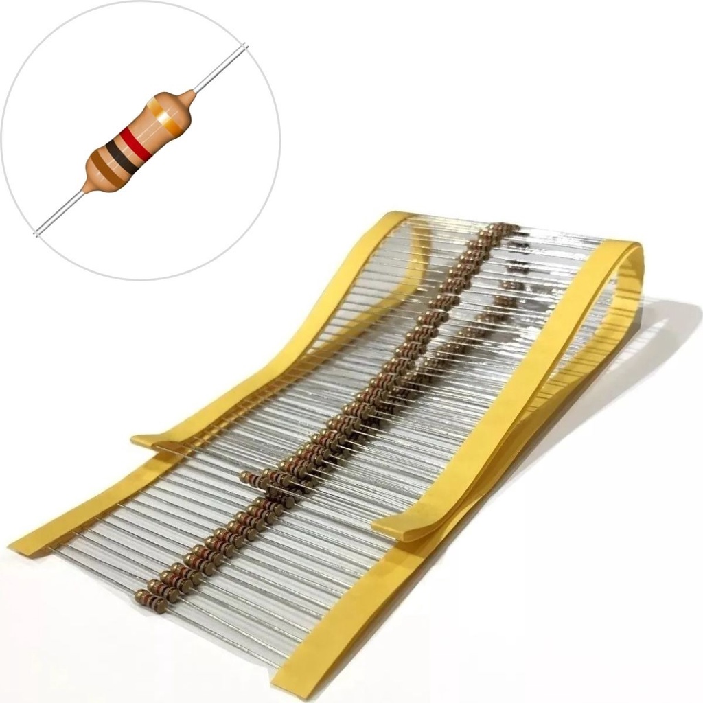 Kit 100 Unidades  Resistor 1K 1/4W 5% Resistores Padrão Cr25 Ohms