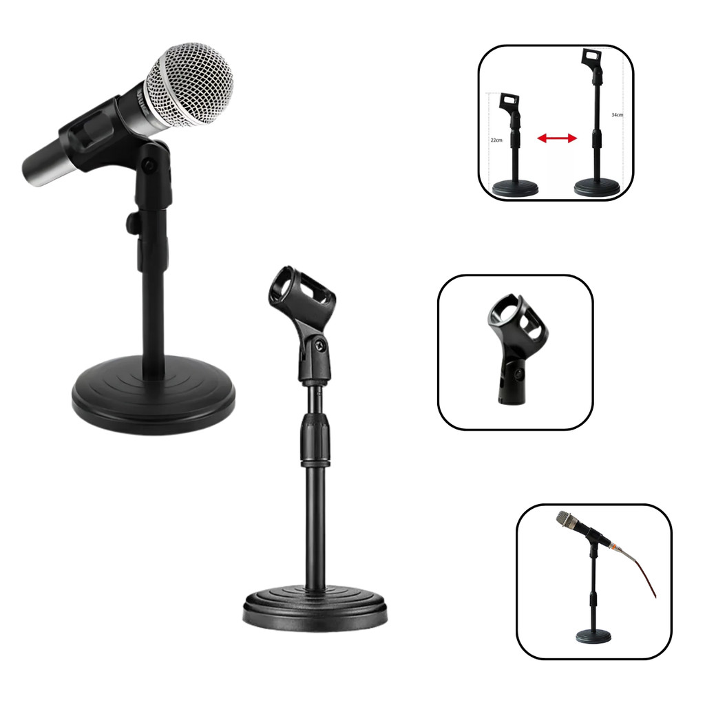 Suporte De Mesa Microfone Ajustável Estúdio Youtuber Podcast