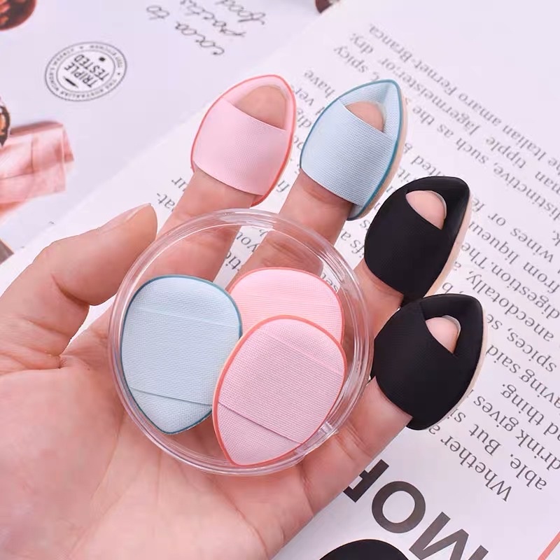 5 Mini Esponja De Dedo Com Almofada De Ar Slim Puff Para Maquiagem